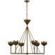 Julie Neill Alberto LED 38.75 inch Antique Bronze Leaf Low Ceiling Chandelier Ceiling Light, Large