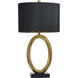 Cameron 32.75 inch 100.00 watt Gold Leaf and Satin Black Table Lamp Portable Light