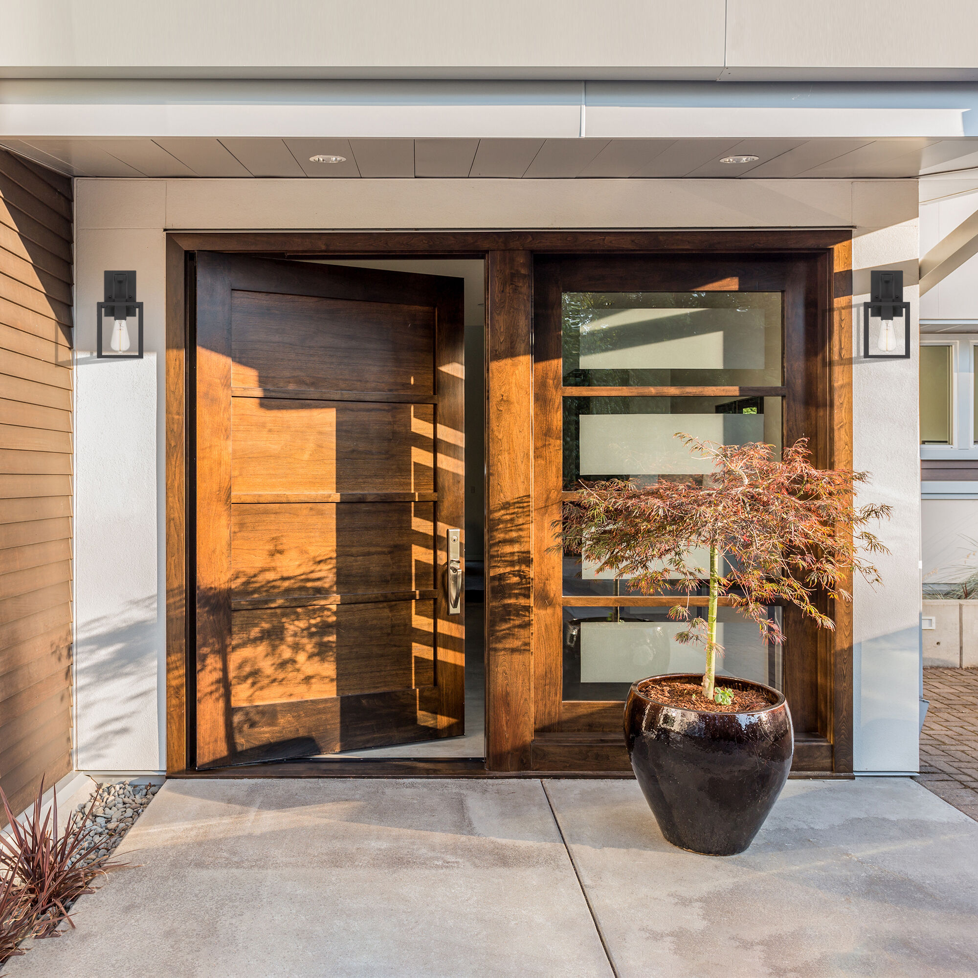 Preston 1 Light 11.75 inch Matte Black Exterior Wall Lantern