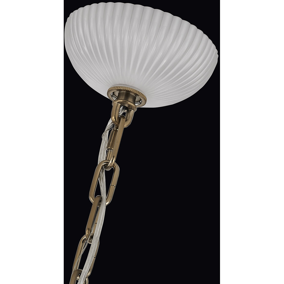 Bianca 8 Light 42 inch Winter Brass Chandelier Ceiling Light in White