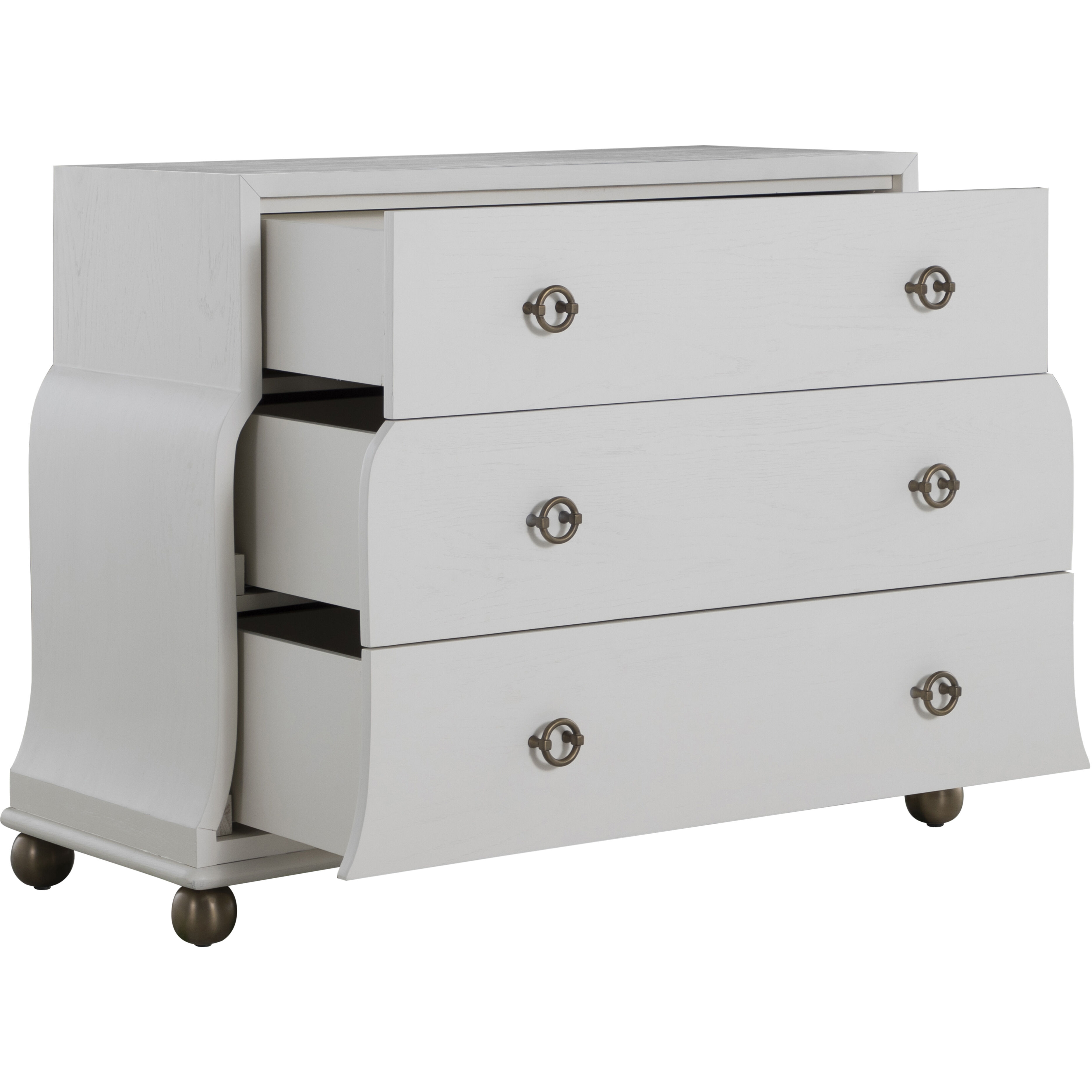Pearl Ivory White and Satin Brass Chest