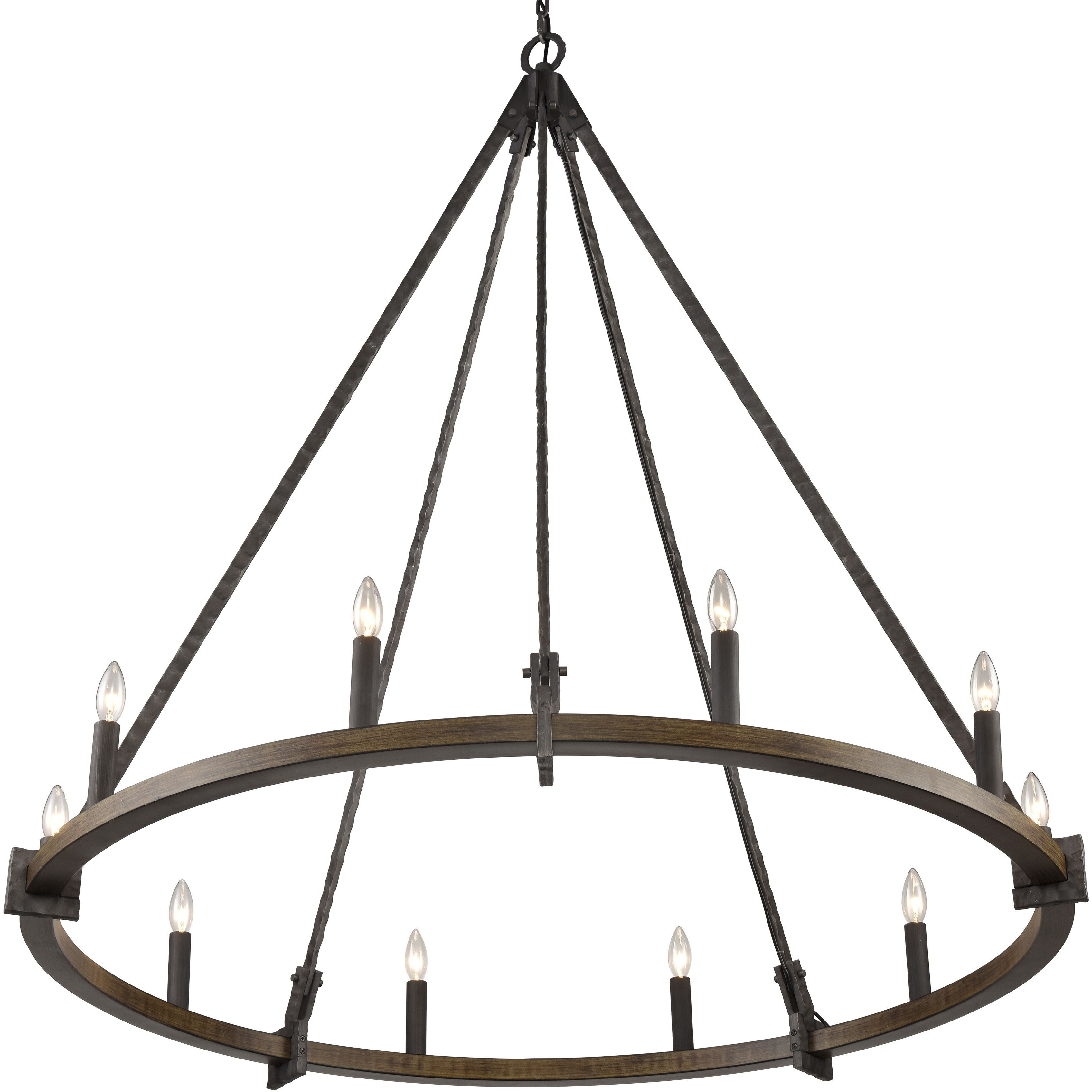 Harwell 10 Light 49.75 inch Antique Millwood Chandelier Ceiling Light