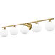 Neoma 5 Light 38.25 inch Modern Gold Vanity Wall Light