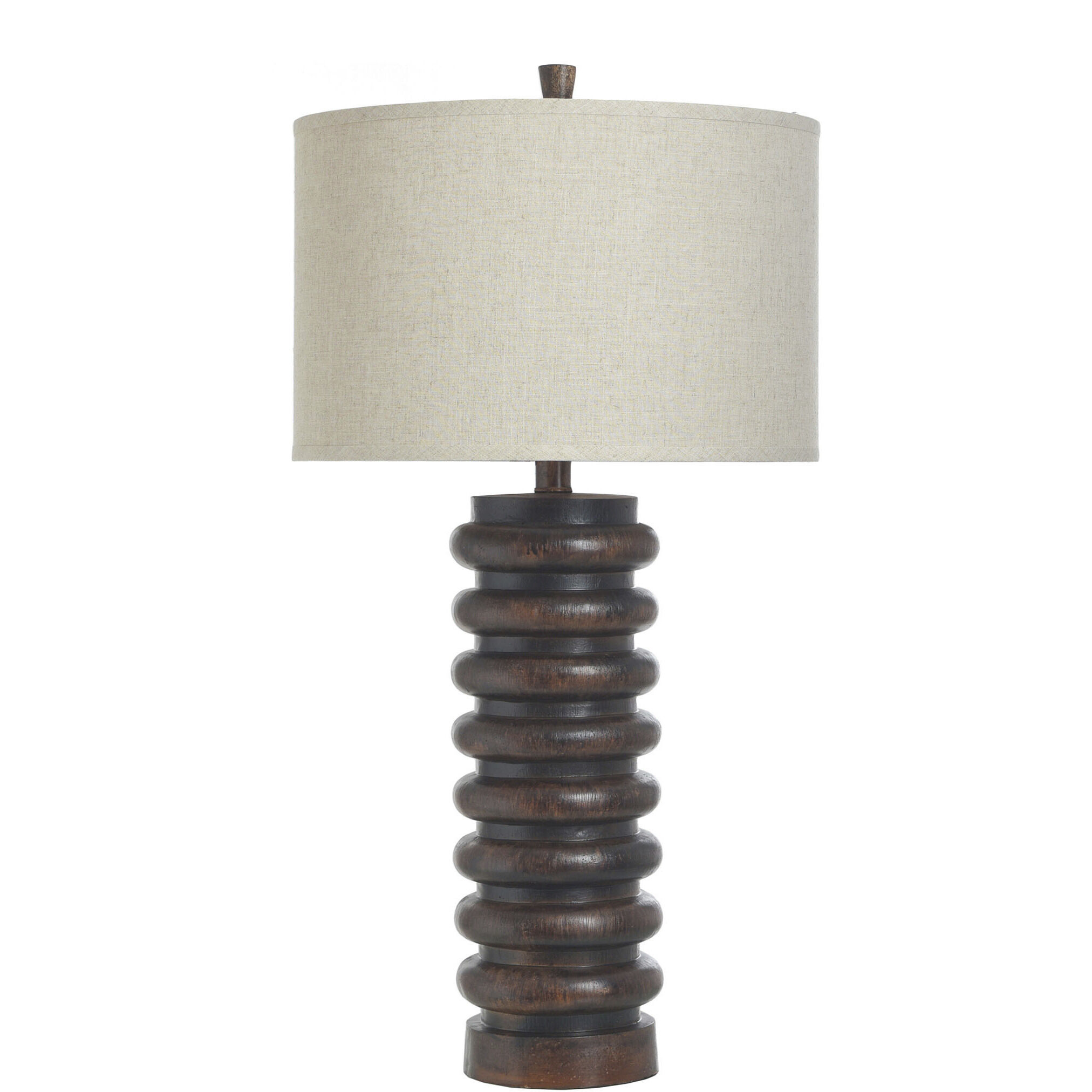 Signature 35 inch 150 watt Dark Teak Table Lamp Portable Light