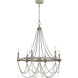 Sean Lavin Beverly 6 Light 28 inch French Washed Oak / Distressed White Wood Chandelier Ceiling Light