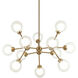 Solaris 12 Light 28.5 inch Aged Gold Brass Pendant Ceiling Light