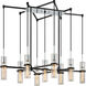 Xavier 9 Light 44 inch Textured Iron/Polished Chrome Linear Ceiling Light