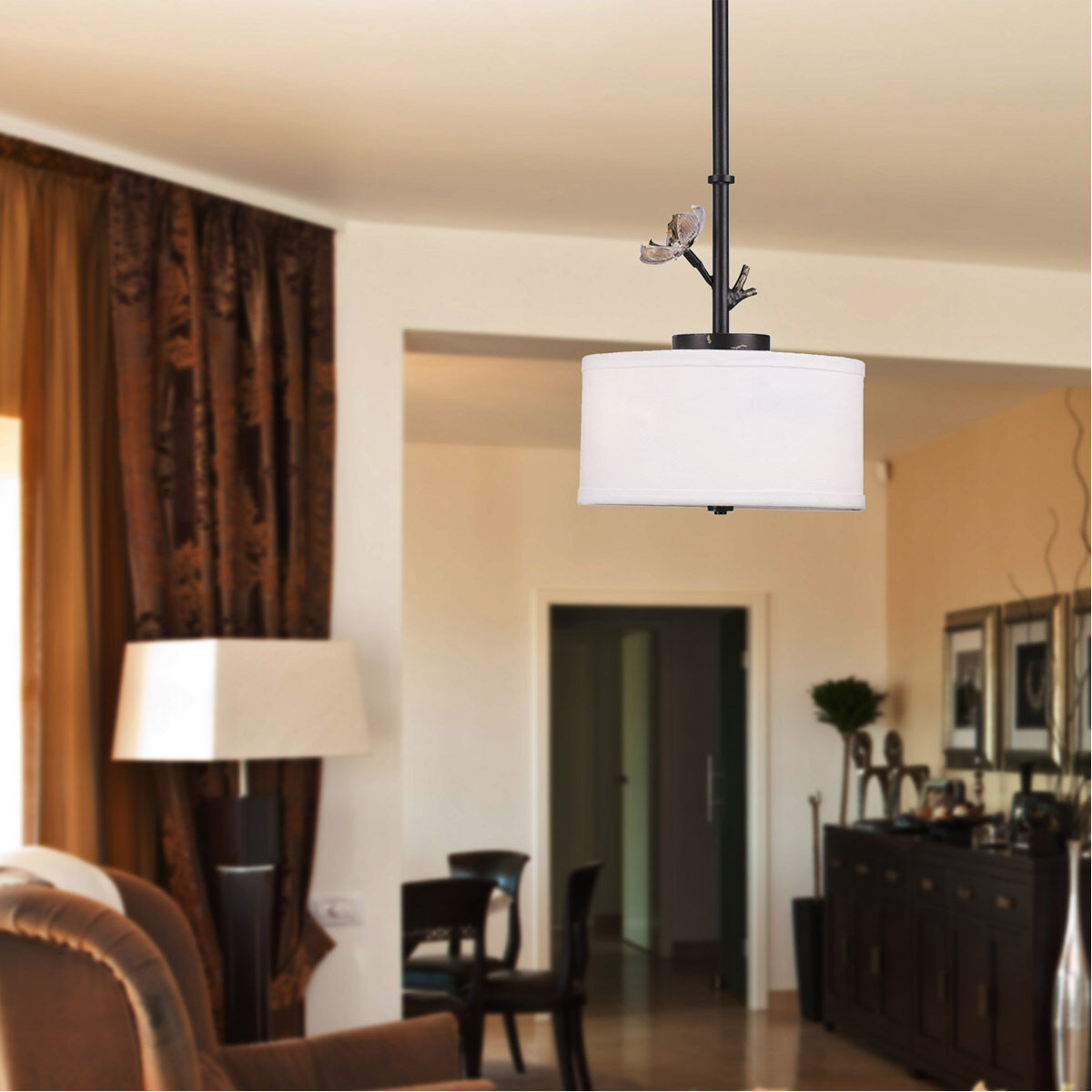 Springdale 2 Light 8 inch Antique Bronze Mini Pendant Ceiling Light