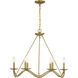 Transitional 6 Light 28 inch Natural Brass Chandelier Ceiling Light