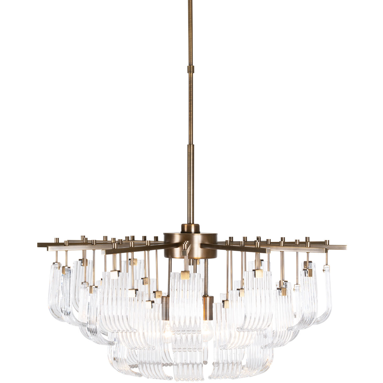 Ferris 3 Light 31.5 inch Antique Brass Chandelier Ceiling Light