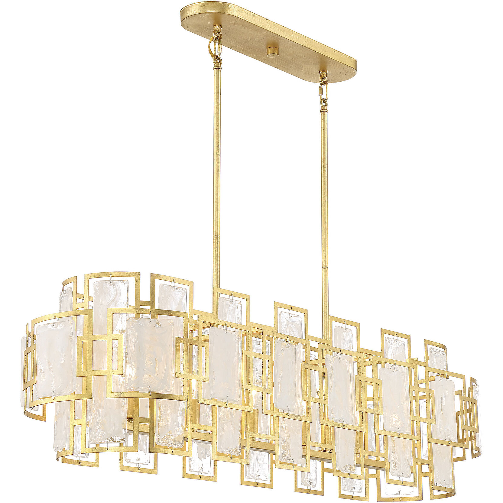 Portia 6 Light 42 inch True Gold Linear Chandelier Ceiling Light