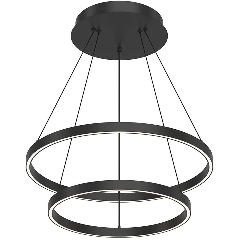 Cerchio LED 23.63 inch Black Chandelier Ceiling Light