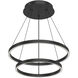 Cerchio LED 23.63 inch Black Chandelier Ceiling Light