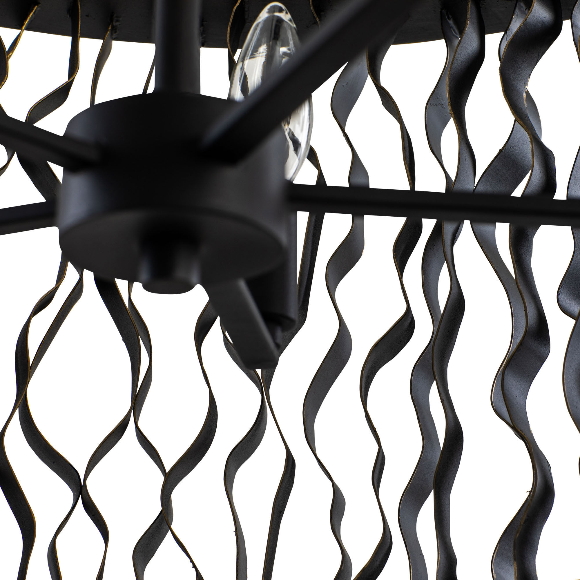 Estela 5 Light 24 inch Matte Black and French Gold Pendant Ceiling Light, Smithsonian Collaboration