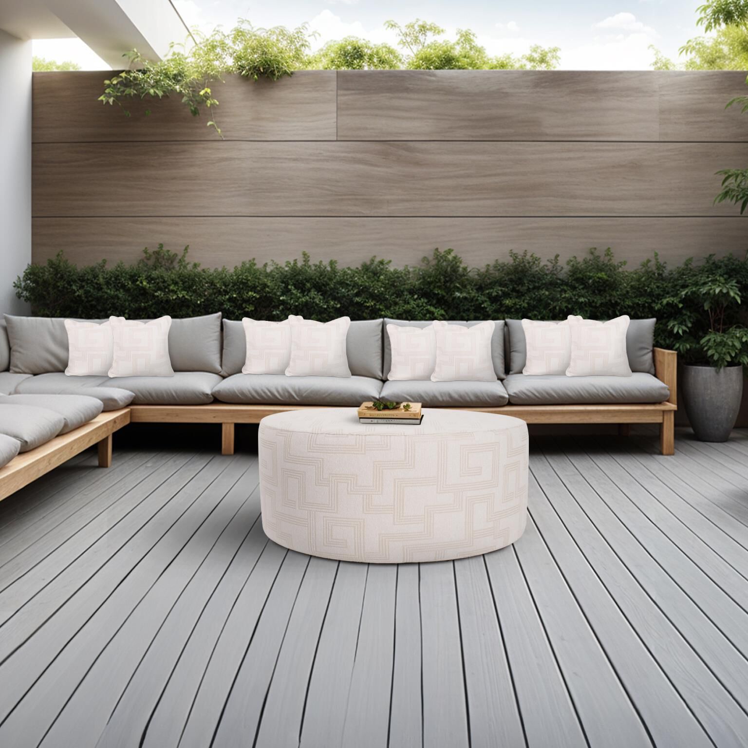 Syros Universal 18 inch Natural Outdoor Ottoman