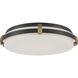 Arclume LED 14.75 inch Dark Matte Black and Legacy Brass Flush Mount Ceiling Light
