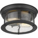 Sonna 2 Light 11 inch Matte Black Flush Mount Ceiling Light