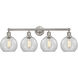 Athens 4 Light 35 inch Satin Nickel Bath Vanity Light Wall Light in Clear