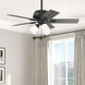 Crystal Peak 44 inch Matte Black with Dark Gray Oak/Greyed Walnut Blades Ceiling Fan