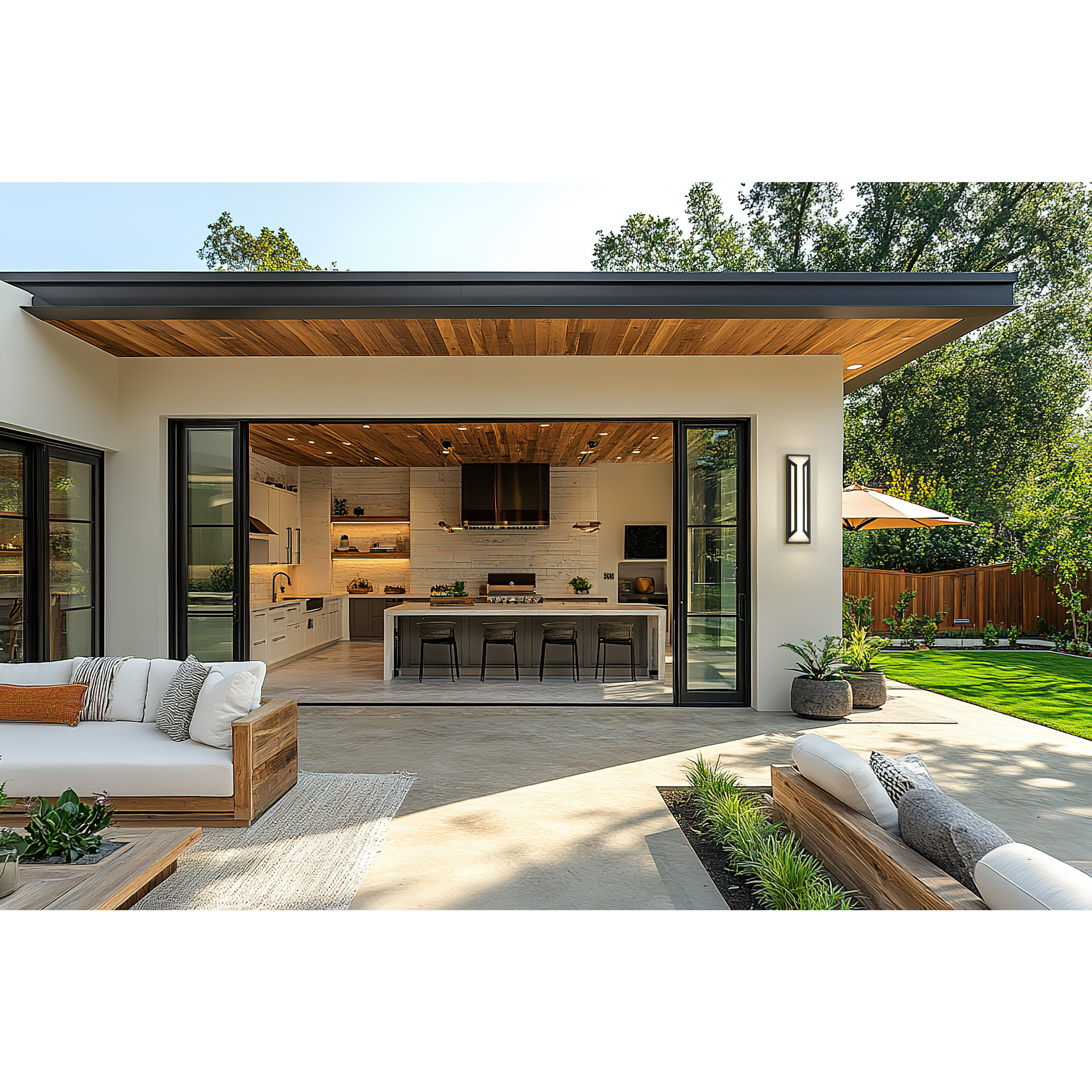 Banff LED 22 inch Sand Black Outdoor Wall Light in Soft Sand Black