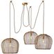 Selene 3 Light 51 inch Natural Multi Basket Chandelier Ceiling Light