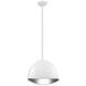 Eclos 1 Light 15.75 inch Textured White With Silver Leaf Inside Pendant Ceiling Light