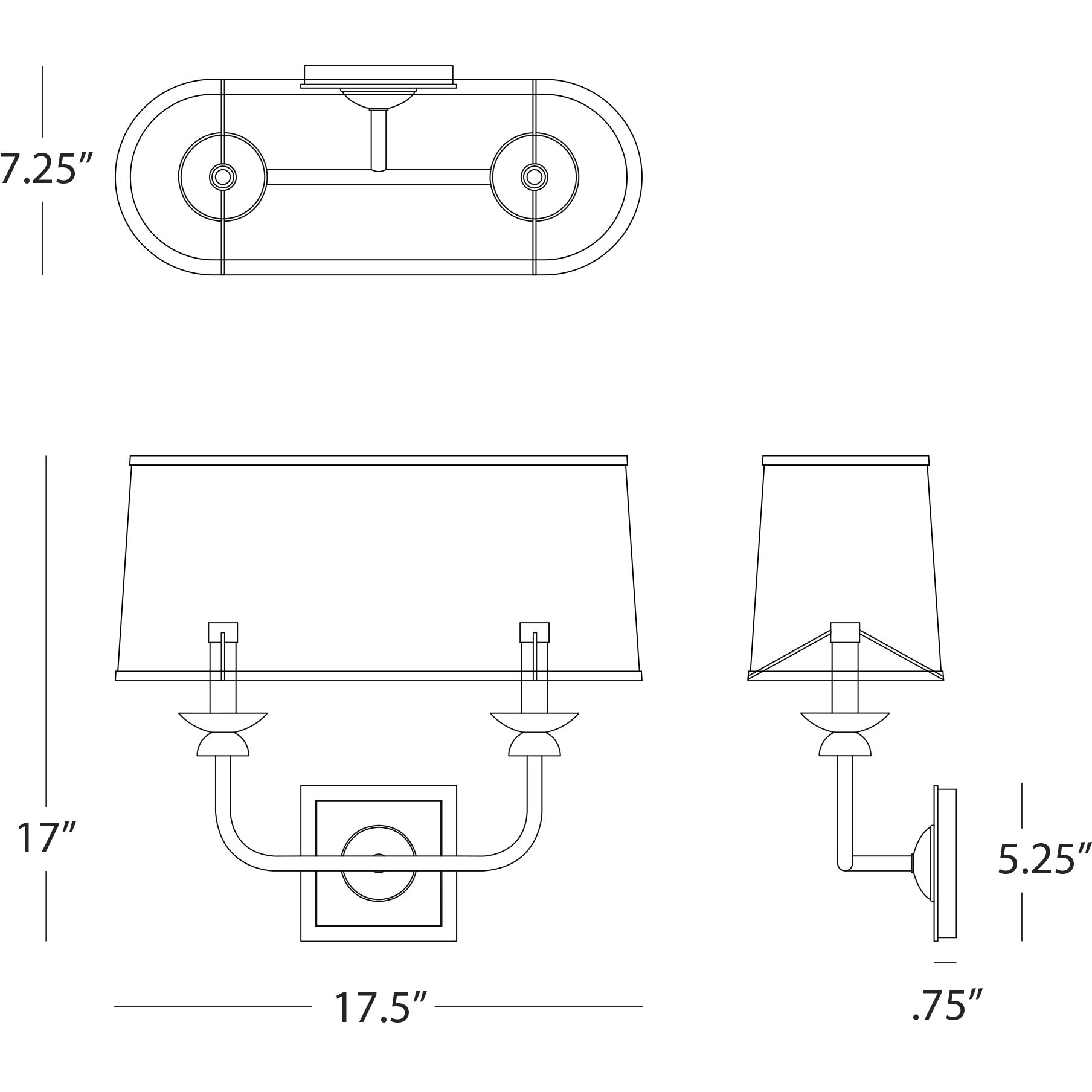 William 2 Light 13.5 inch Deep Patina Bronze Wall Sconce Wall Light
