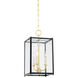 Chaselton 3 Light 10 inch Aged Brass/Darkest Blue Hanging Lantern Ceiling Light