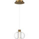 Crater LED 8.25 inch Aged Brass Mini-Pendant Ceiling Light, dweLED