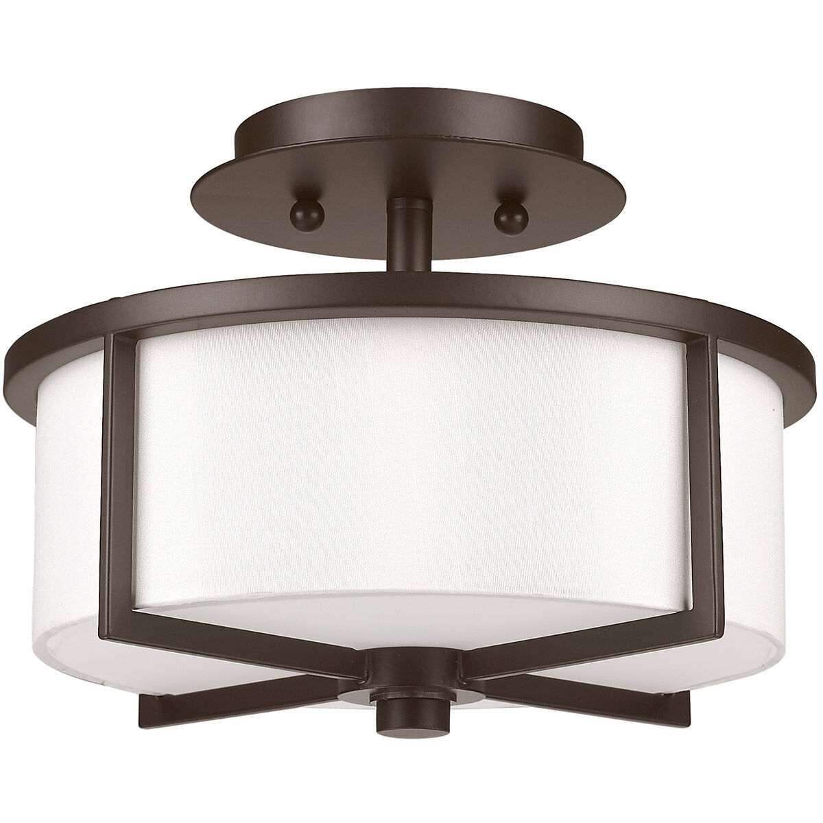 Wesley 2 Light 11 inch Bronze Semi-Flush Mount Ceiling Light