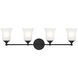 Bronson 4 Light 32 inch Matte Black Vanity Light Wall Light