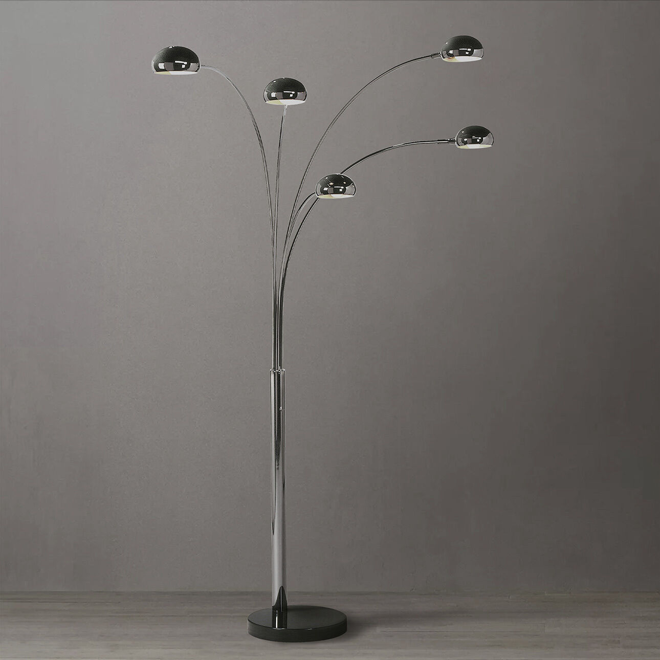 Mushroom 85 inch 40.00 watt Black Nickel Arc Floor Lamp Portable Light