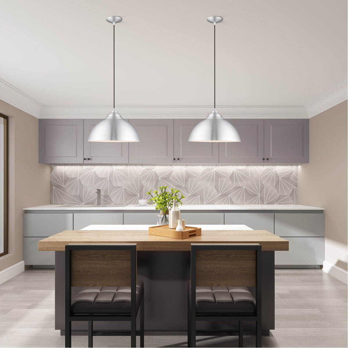 Allison 1 Light 16 inch Brushed Aluminum Mini Pendant Ceiling Light