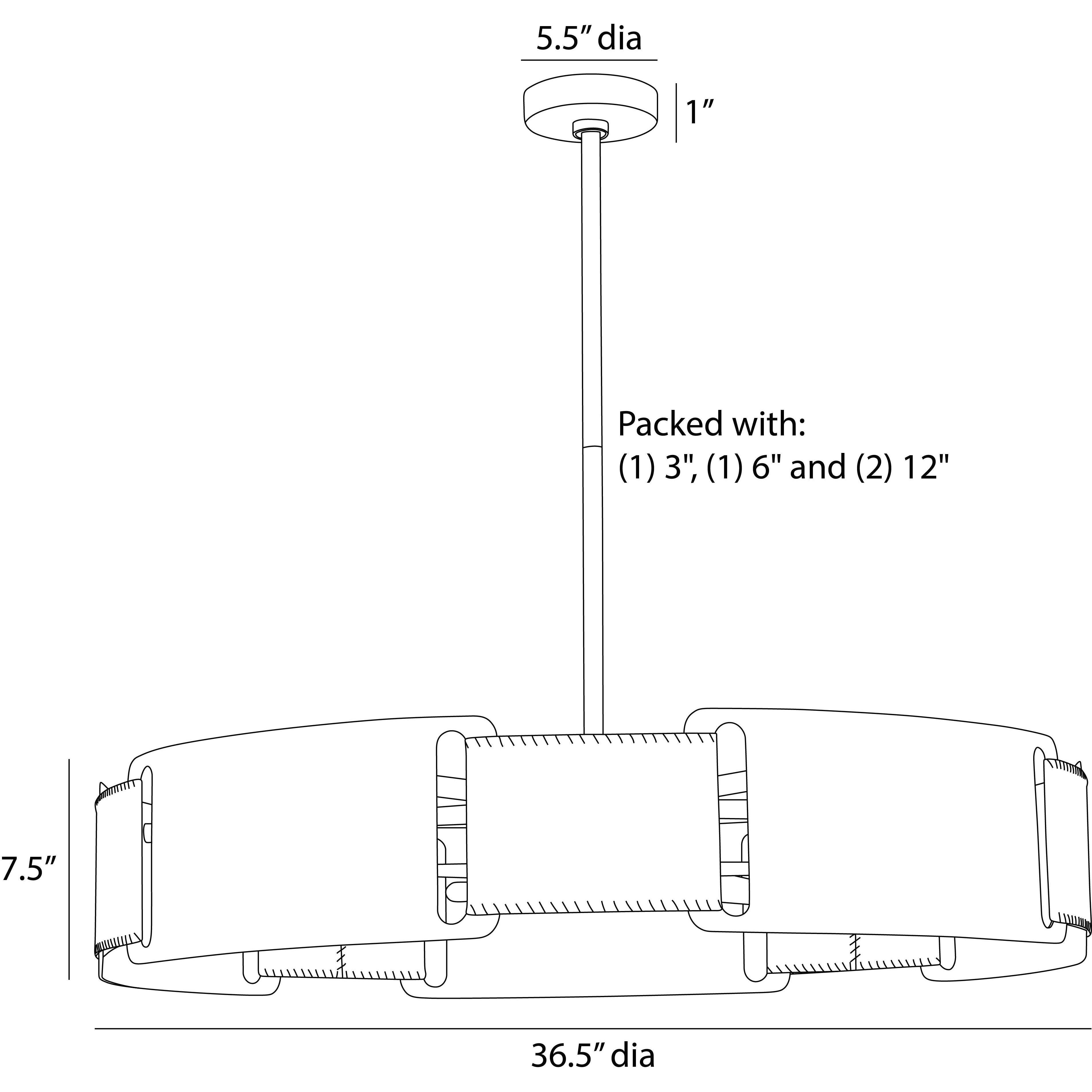 Ivan 5 Light 36.5 inch Brown and Blackened Iron Chandelier Ceiling Light