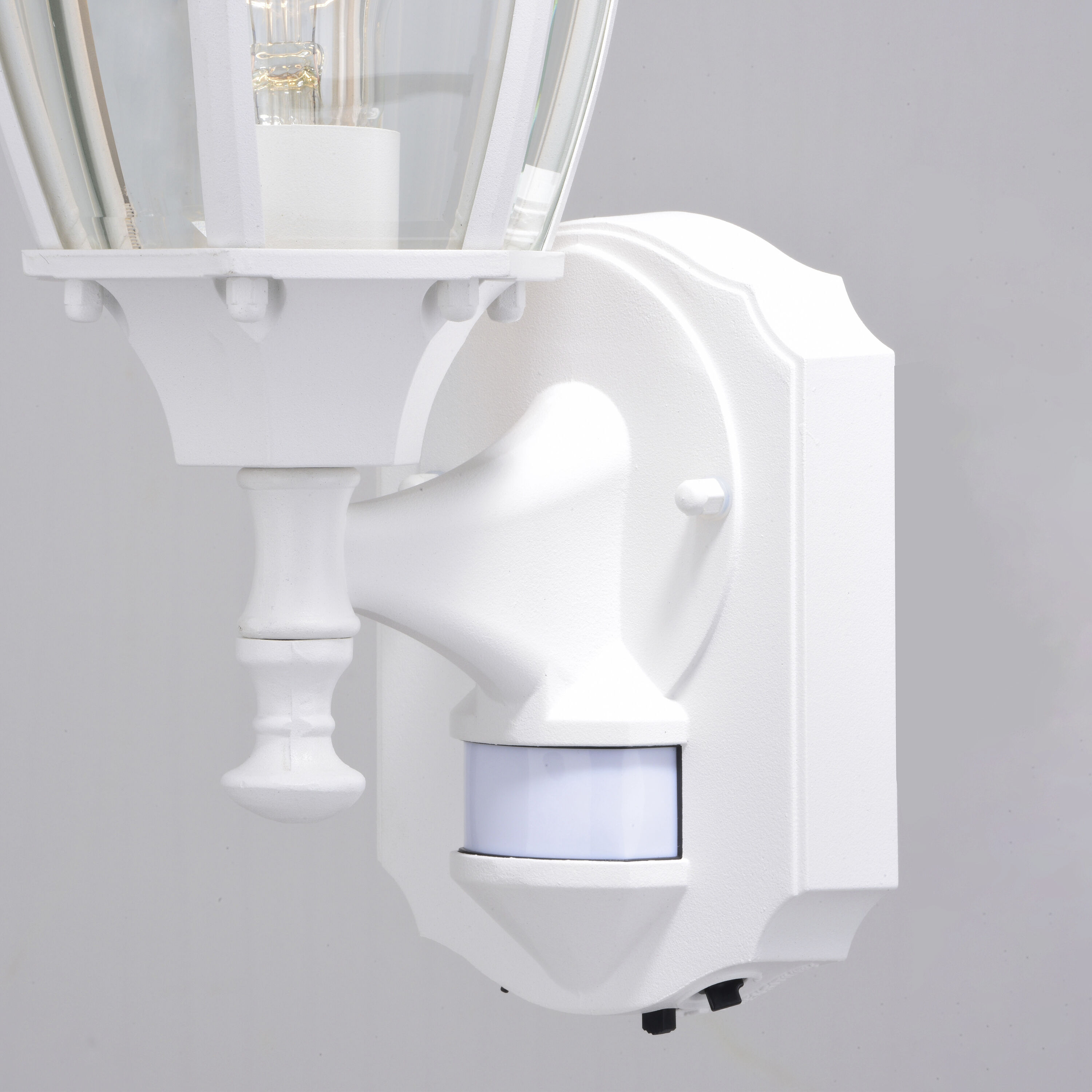 Rogers Park Textured White Outdoor Motion Sensor