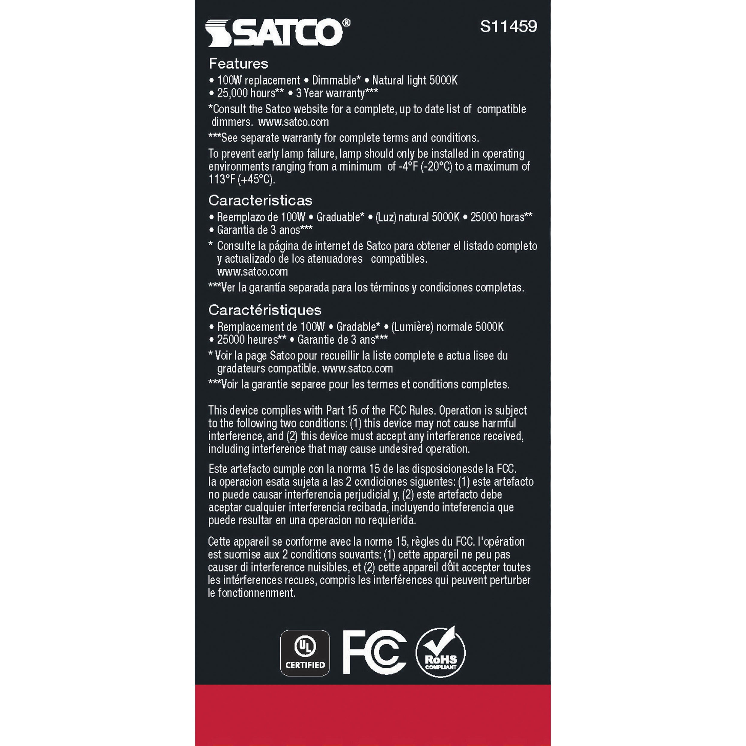 Lumos LED A19 Medium 10.5 watt 120 5000K Light Bulb, Type A