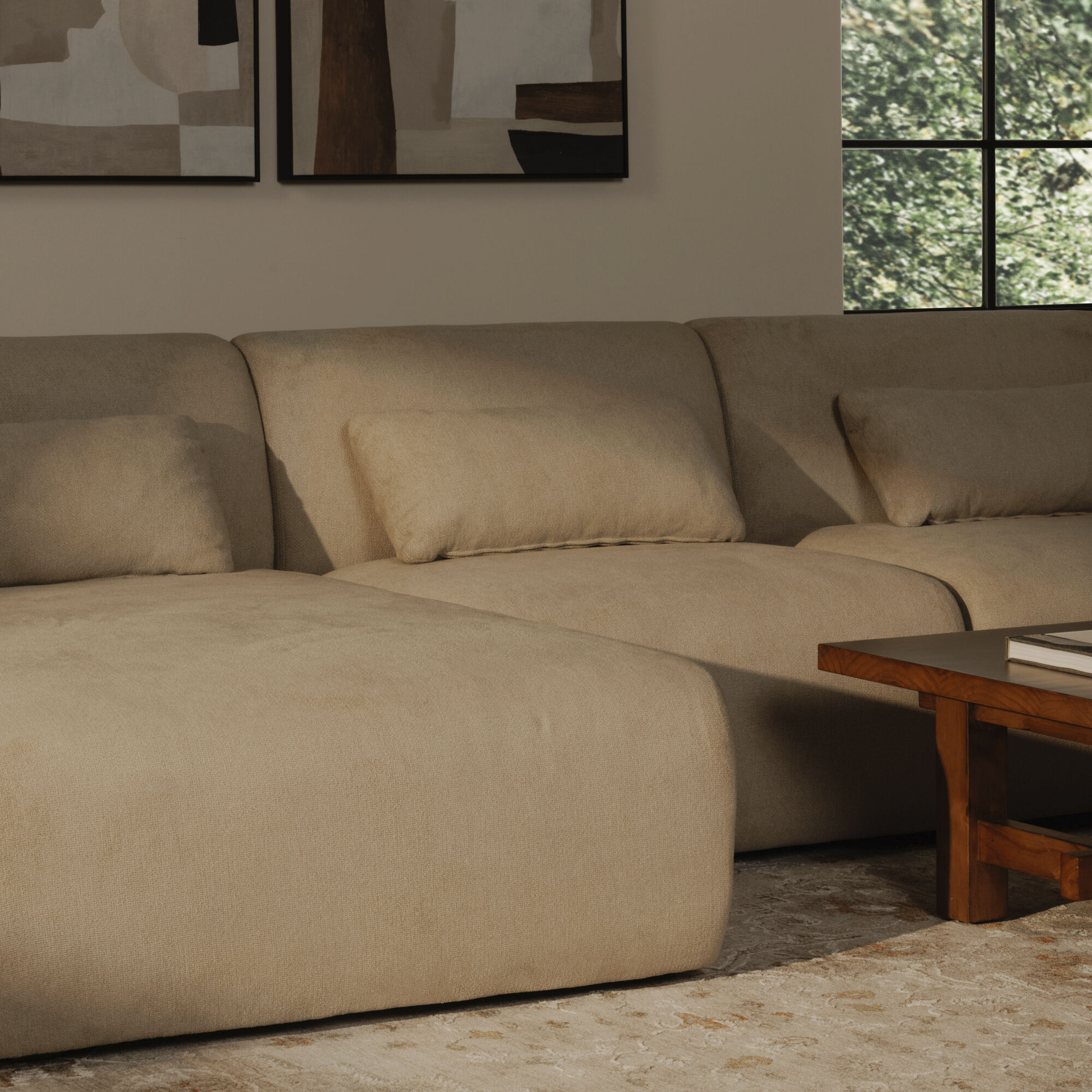 Amelia White Modular Right Sectional, Lounge