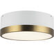 Alora Mood Brisbane 2 Light 12 inch Aged Gold/White Flush Mount Ceiling Light in Aged Gold and White