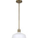 Bello 1 Light 10 inch Gold and White Pendant Lighting Ceiling Light