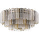 Addis 16 Light 32 inch Aged Brass Flush Ceiling Light in Tronchi Glass Autumn