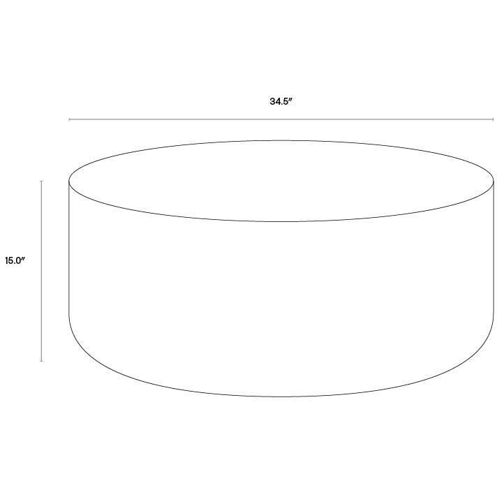 Diaz 34.5 X 15 inch Marble Look / Antique Brass Outdoor Coffee Table