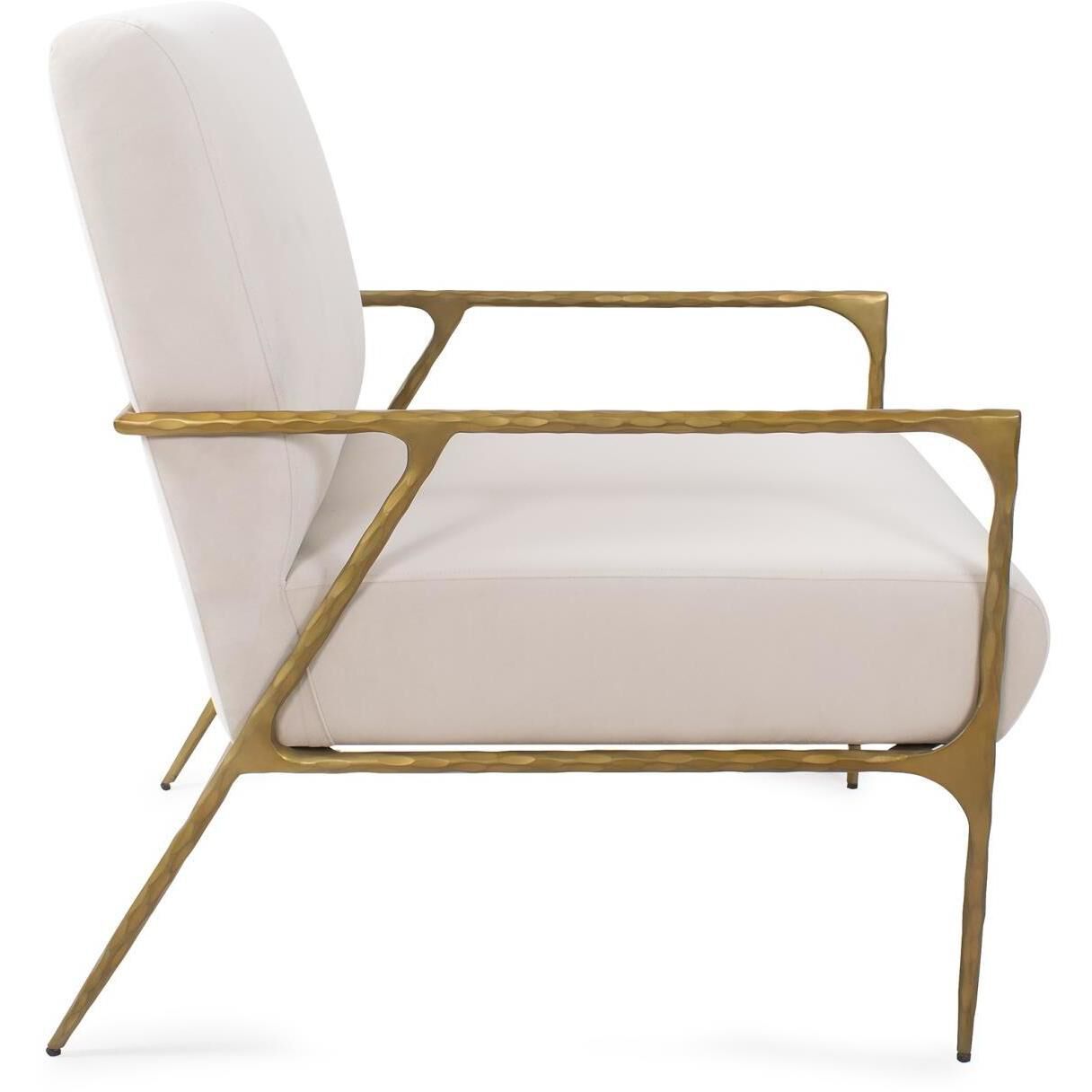 Stanton White and Gold Upholstered Armchair