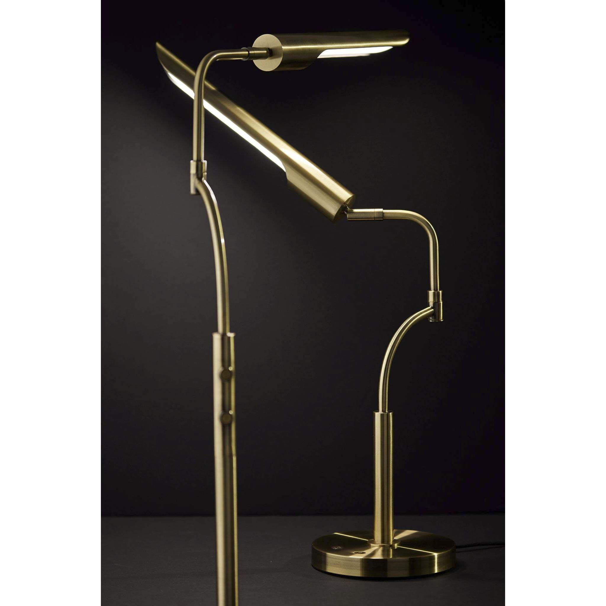 Zane 56.5 inch 10.00 watt Antique Brass Floor Lamp Portable Light, with Smart Switch