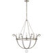 Julie Neill Alonzo LED 34.5 inch Burnished Silver Leaf and Clear Glass Chandelier Ceiling Light, Large