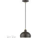 Domma 1 Light 8 inch English Bronze with Antique Brass Accents Mini Pendant Ceiling Light