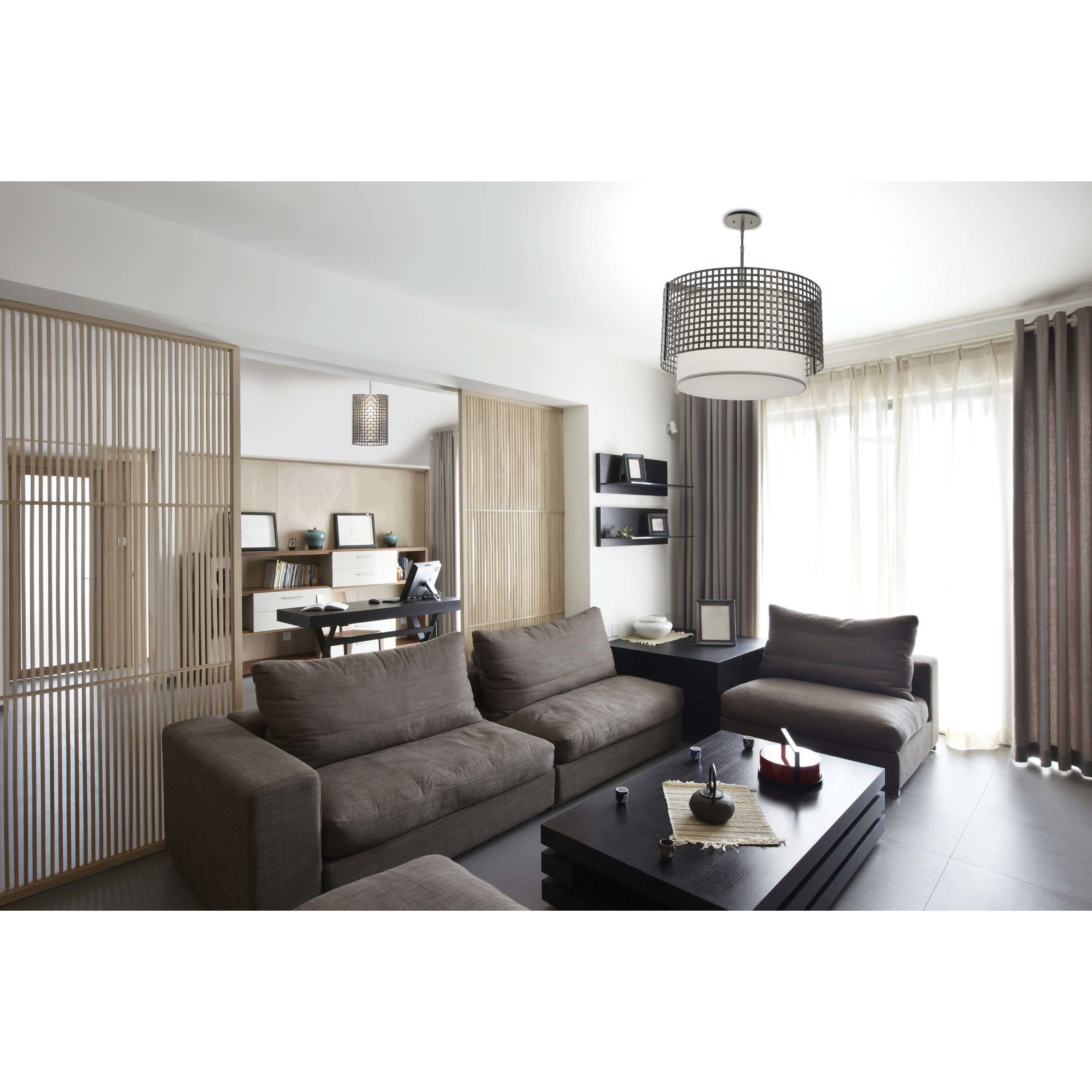 Tweed 4 Light 35.9 inch Matte Black Chandelier Ceiling Light, Drum