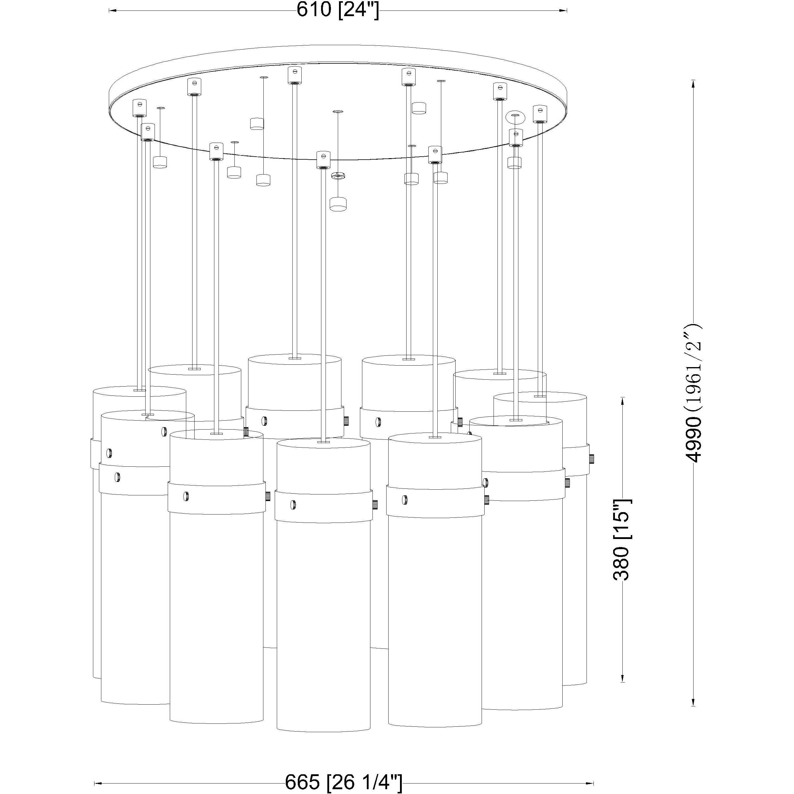 Fontaine 11 Light 26.25 inch Rubbed Brass Chandelier Ceiling Light