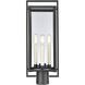 Gladwyn 3 Light 21.5 inch Matte Black with Off White Outdoor Post Light