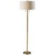 Madeline 66 inch 150.00 watt Natural Rubberwood and Antique Brass Floor Lamp Portable Light