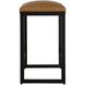 Atticus 25.75 inch Satin Black with Camel Faux Leather Counter Stool